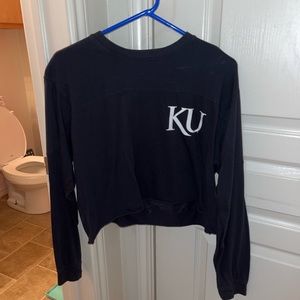 Women’s cropped KU long sleeve shirt